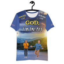 Load image into Gallery viewer, “God, I’m In Ah” All-Over Print Men&#39;s Athletic T-shirt

